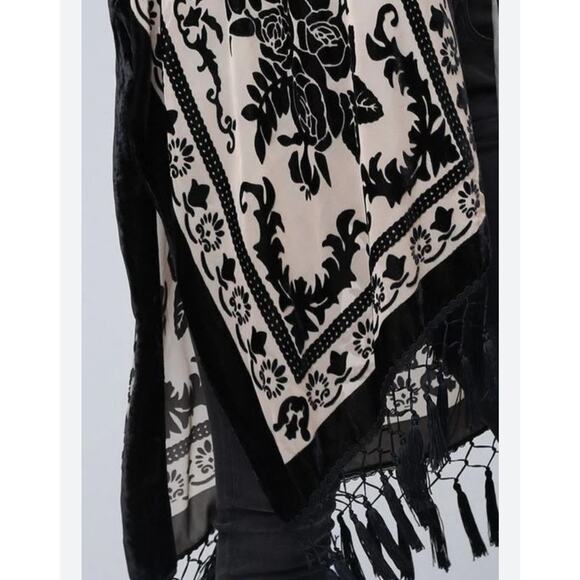 Free People Nightbird Kimono in Black Combo One Size - Picture 7 of 8